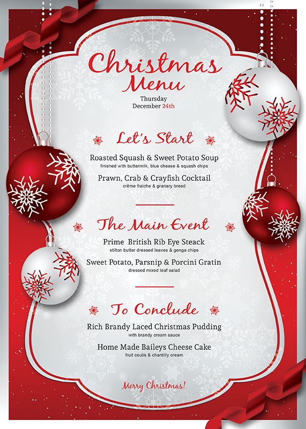 Image Result For Christmas Cocktail Party Menu Template Christmas 