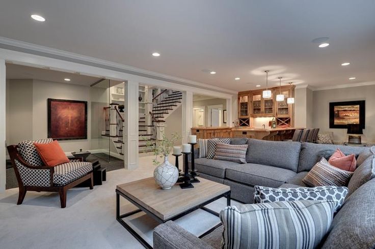 26 Charming And Bright Finished Basement Designs Page 2 Of 5 Living Rooms Family Finished Basement Designs, Grey Basement Decorating Ideas