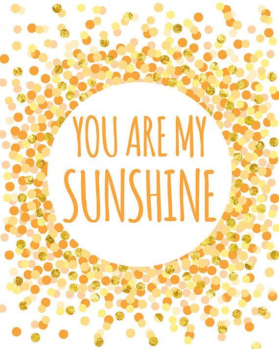 Yellow Polka Dots Nursery Typography Wall Art Sunshine Print Baby Shower Yellow My Sunshine Nursery Quote You Are My Sunshine