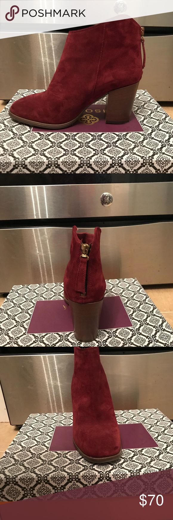 clarks red booties