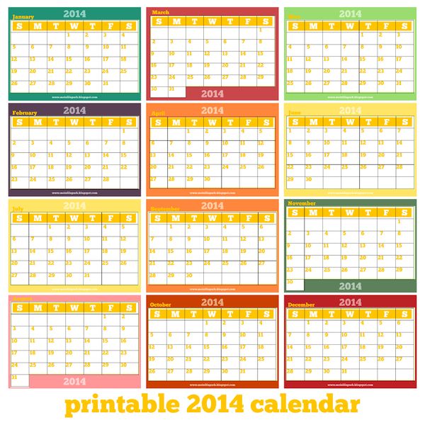 6 months calendar printable