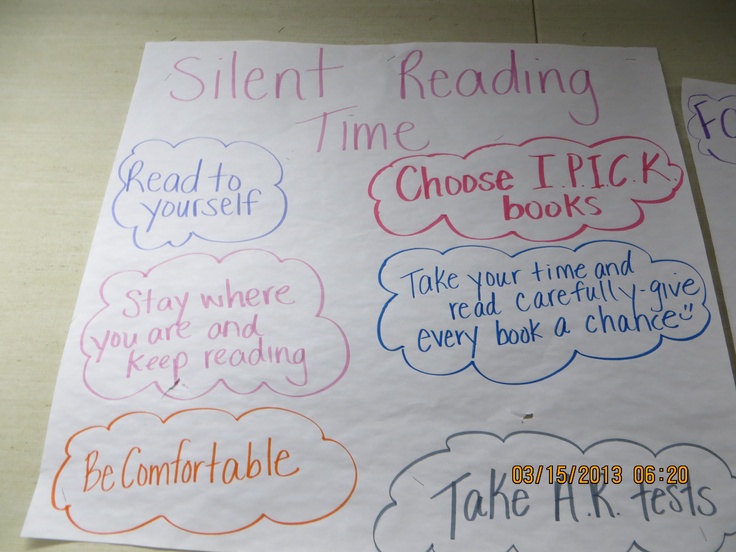 silent reading time expectations sixth grade reading charts for kindergarten