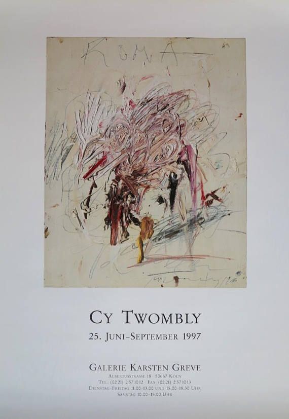 Cy Twombly Exhibition Poster Museum Print 1997 Excellent