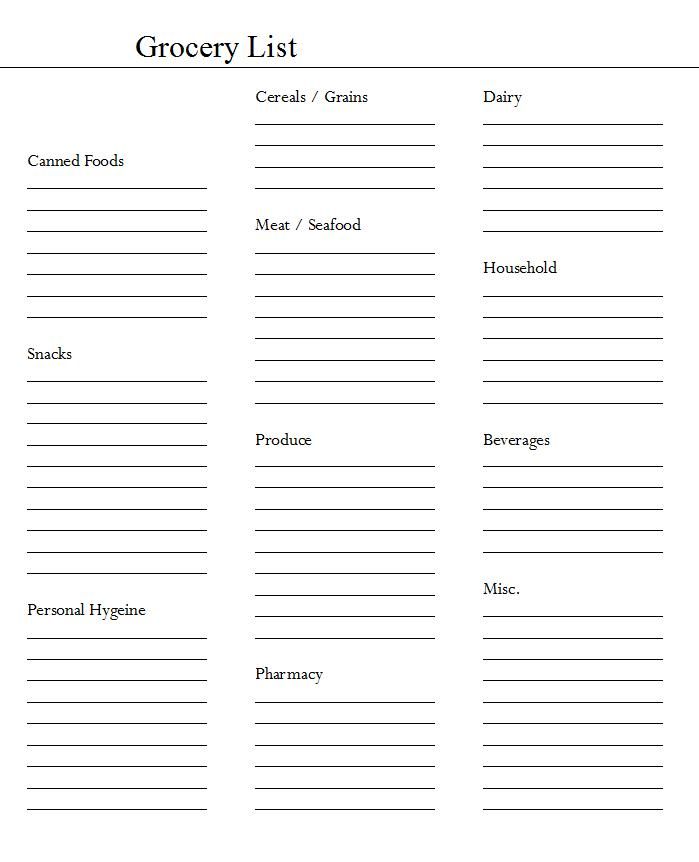 29 best list templates images on Pinterest Grocery shopping - blank grocery list templates 29 best list templates images on Pinterest Grocery shopping - blank grocery list templates