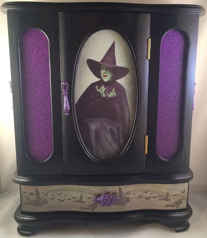 85 Wicked Witch Of The East Wizard Oz Jewelry Box By Wicked Witch Of The East Wizard Oz Jewelry Box By Jewelryboetc On Etsy Painted Armoires And Bo Pinterest Witches