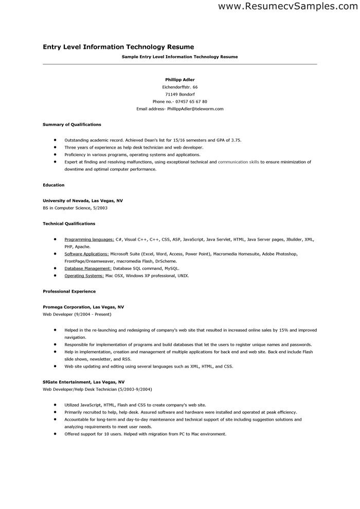 sample of entry level information technology resume a good objective for a medical assistant resume