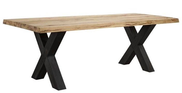 Table à Manger Bois Massif Pieds Fer Forgé 180×100 Cm