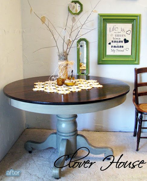 Paint An Old Oak Table And Stain The Top I Want To Do This With Our Dining Room Set But Use A Cottage Cream Color Paint With Dark Stain Paint An Old Oak Table And Stain The Top I Want To Do This With Our Dining Room Set But Use A Cottage Cream Color Paint With Dark Stain