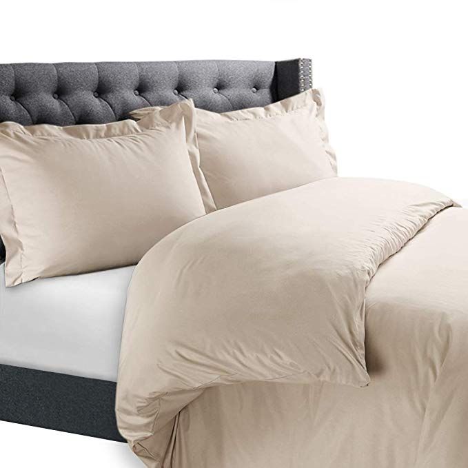 Soft Double Brushed Microfiber Hotel Collection Comforter Cover with Button Closure Twin 1 Pillow Sham Black Nestl Bedding Duvet Cover with Fitted Sheet 3 Piece Set Fitted Sheet
