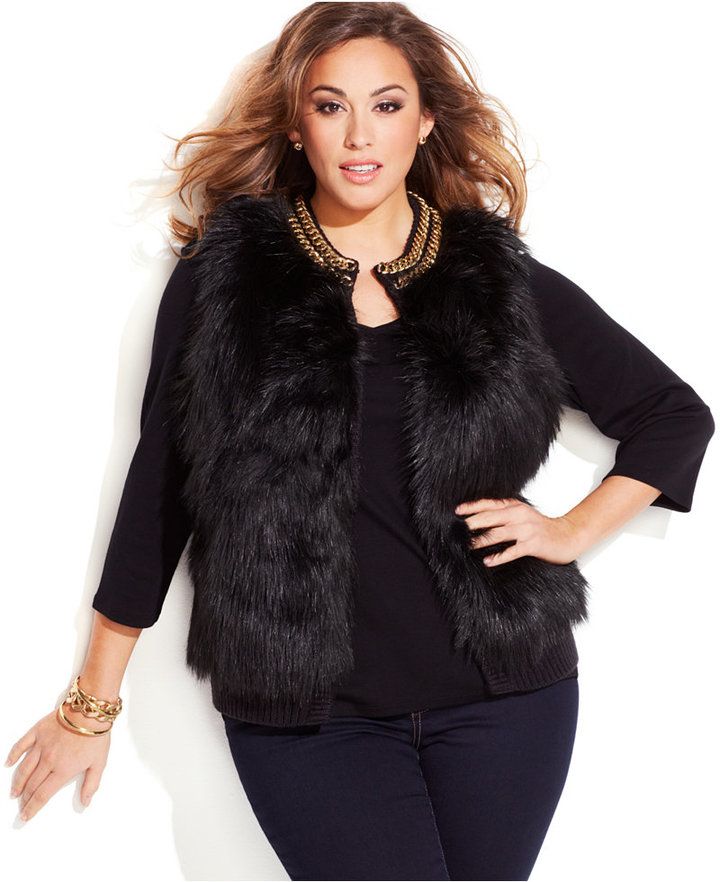 92 best plus size fur images on pinterest faux fur coats curvy faux fur plus size vest