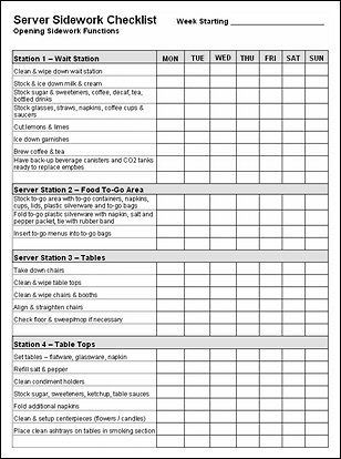 server schedule template