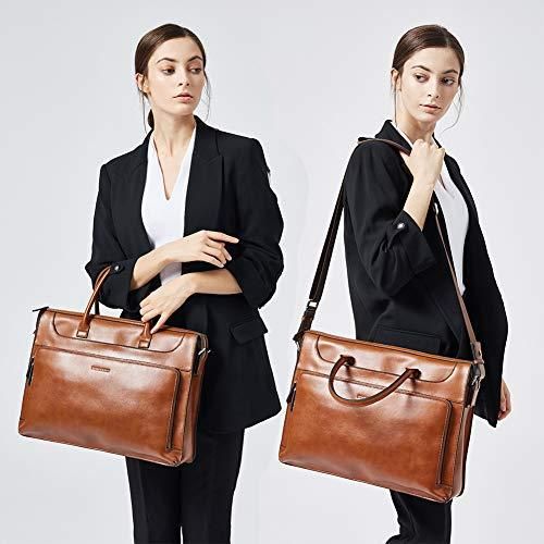 BOSTANTEN Women Genuine Leather Briefcase Tote Business Vintage Handbag 15.6 Laptop Shoulder Bag Black BOSTANTEN Women Genuine Leather Briefcase Tote Business Vintage Handbag 15.6 Laptop Shoulder Bag Black
