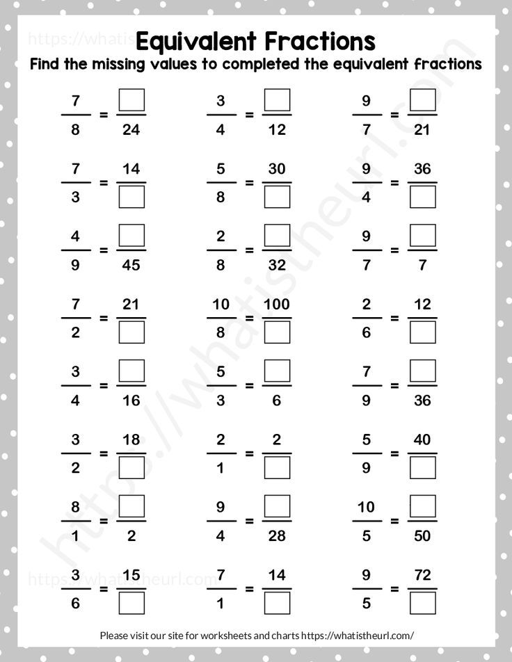 Equivalent Fractions – Exercise 6 | Equivalent fractions, Fractions ...