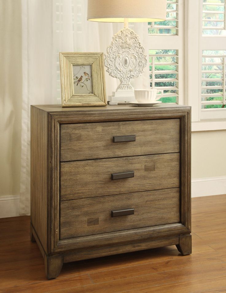 Elegant Nightstand with Outlets Furniture of america, 3