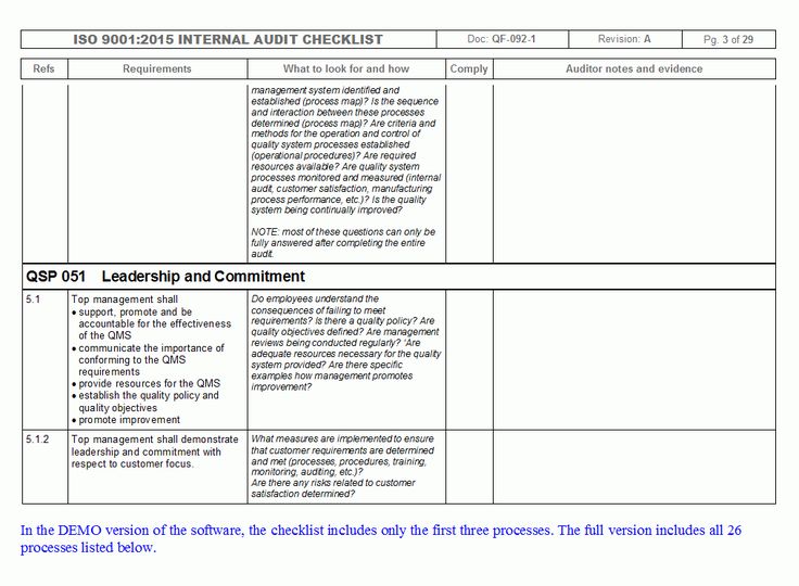 Imsxpress iso 9001 internal audit checklist quality management IMSXpress #SampleResume #AuditTemplates