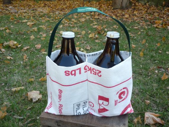 Eco Growler Carrier from Craftbrewers Recycled Art by brewersCRAP