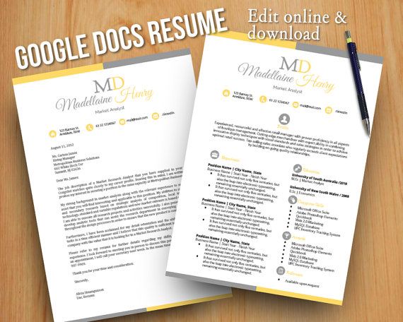 google docs template resume