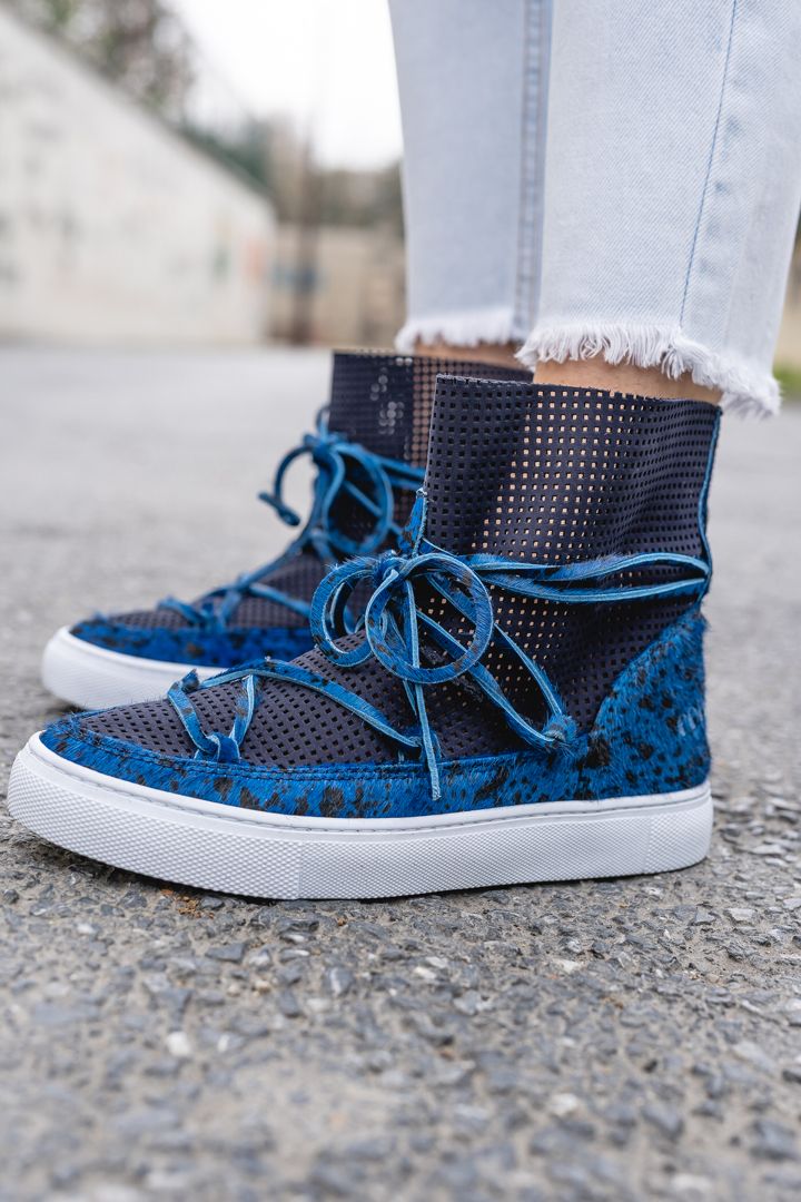 Cool Moon Hakiki Deri Kadin Yazlik Bot Cm1008 Lacivert Derimarket High Top Sneakers Bot Sneaker