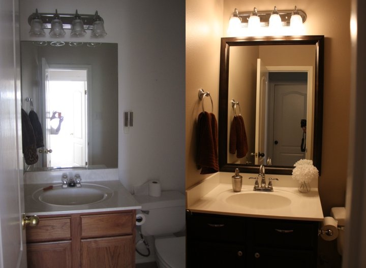 Framing A Bathroom Mirror Before And After 89 best design & diy blogger makeovers images on pinterest Framing A Bathroom Mirror Before And After 89 best design & diy blogger makeovers images on pinterest