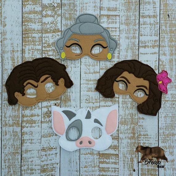 Hawaiian masks Moana inspired masks Party favors, Kids Costumes Dress up