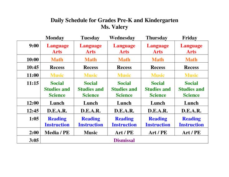 daily timetables
