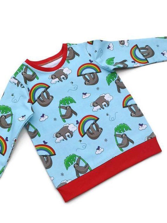 Sloth T-shirt, Baby and kids clothing, Rainbow t shirts, Retro baby clothes, Toddler shirt, U...
