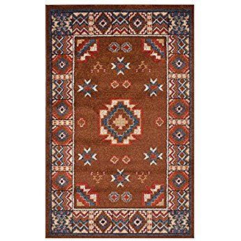 Nevita Collection Southwestern Native American Design Area Rug Rugs Nevita Collection Southwestern Native American Design Area Rug Rugs Geometric Tribal Brown 2 X 4