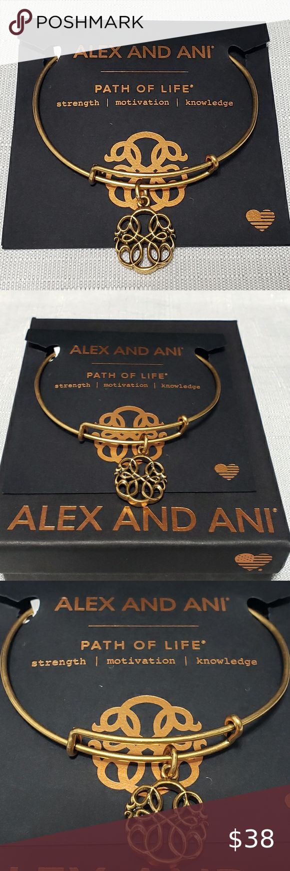 Alex and Ani Path of Life IV Bangle Bracelet Rose Gold New Tag Box Card Alex and Ani Path of Life IV Bangle Bracelet Rose Gold New Tag Box Card