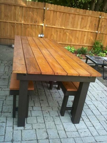 Modified Rustic Table And Benches Do It Yourself Home Projects Modified Rustic Table And Benches Do It Yourself Home Projects From Ana White Outdoor Furniture Tutorials In 2018 Pinterest