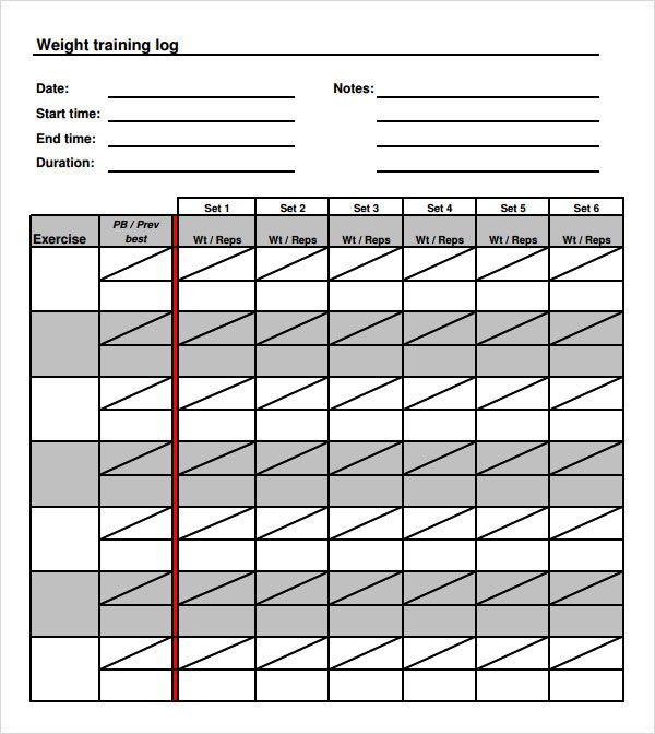 google sheets workout log