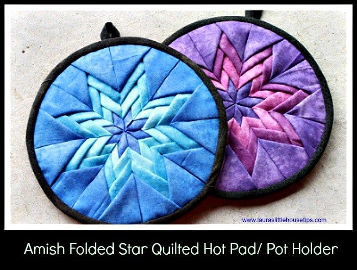 Folded Star Quilted Hot Pad/ Pot Holder Video Tutorial Laura's Little ...