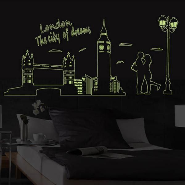 luminous wall stickers london big ben lover glow in darkness home