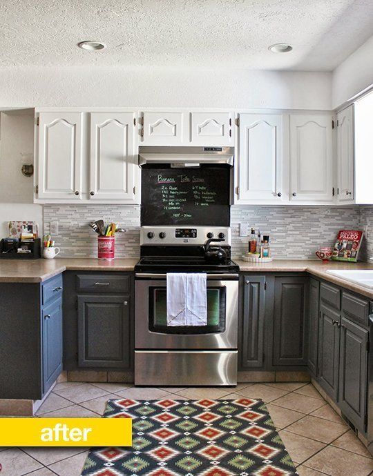 Kitchen Before After From Blah Brown To Gray And White For 700 Kitchen Before After From Blah Brown To Gray And White For 700 The Home Pinterest Cabinets Remodel