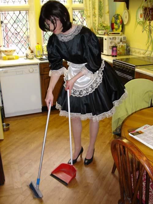 Curly sissy maid asian