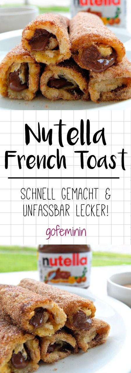 Dieses Rezept für Nutella French Toast Rolls ist sooo einfach und sooo gut! #nu...
