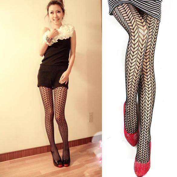 Fashion Patterned Tights for Girls 6-8 in Black