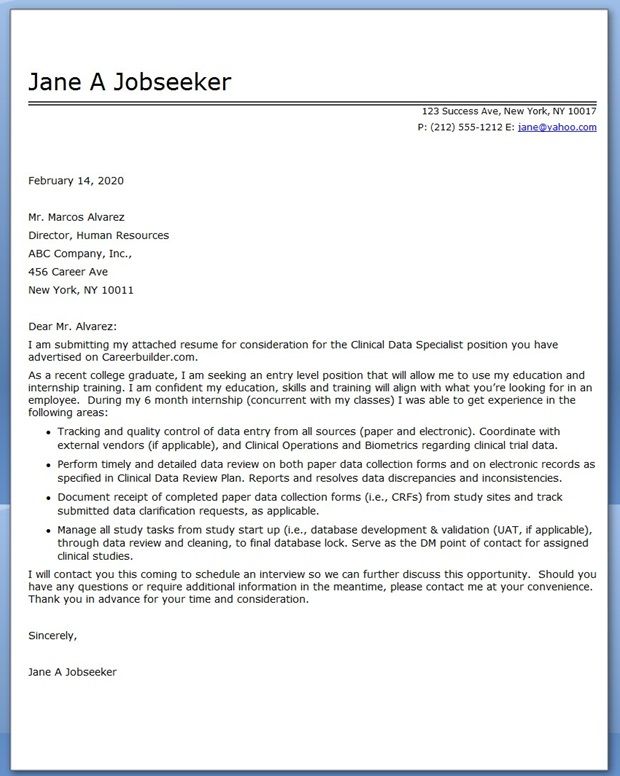 clinical data specialist cover letter sample resume administrative medical assistant resumes