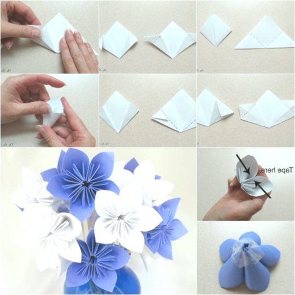 Peach Pink Origami Paper Flower Bouquet 1st Wedding Anniversary