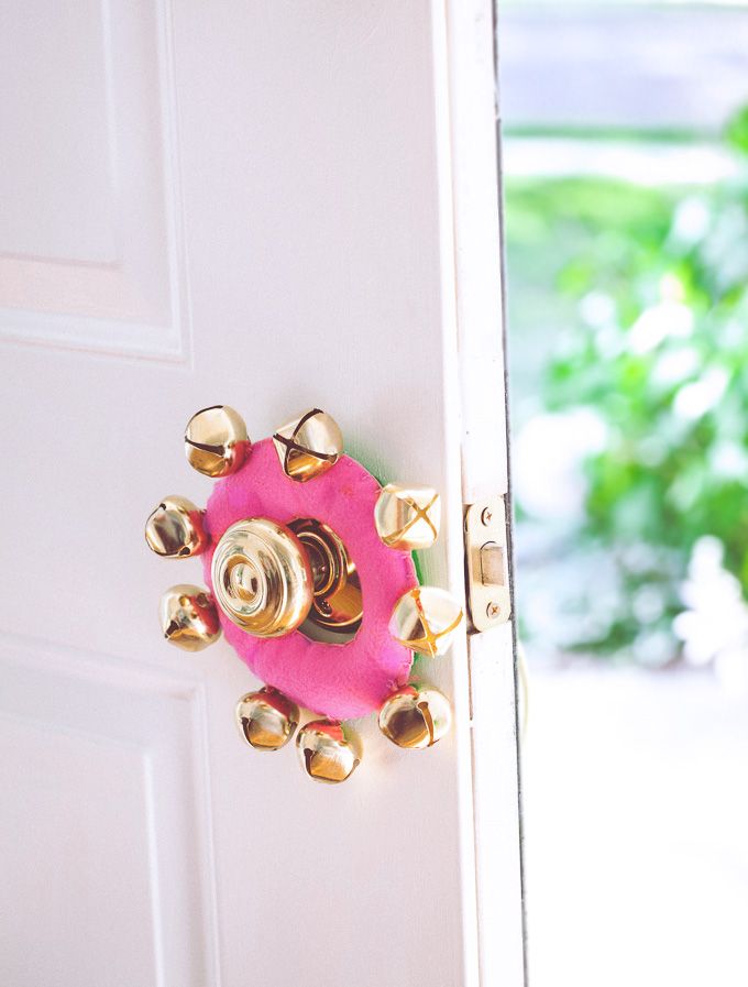how to make a door knob jingle bell hanger for christmas christmas door hanger