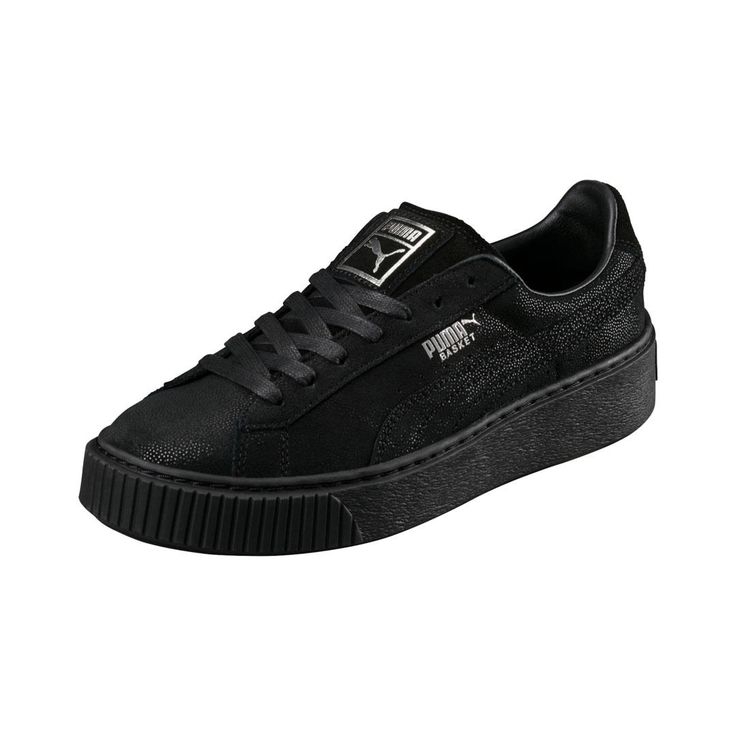 puma basket black suede