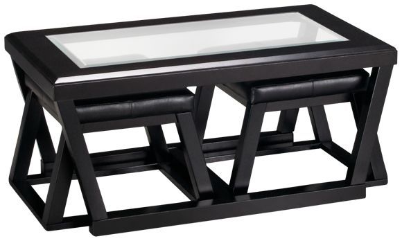 Ashley Lance Cocktail Built In Stools Coffee Table With Seating Coffee Table With Stools Underneath Coffee Table With Chairs