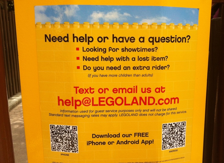 LegoLand is in on the action as well. Guest services, Legoland, Coding