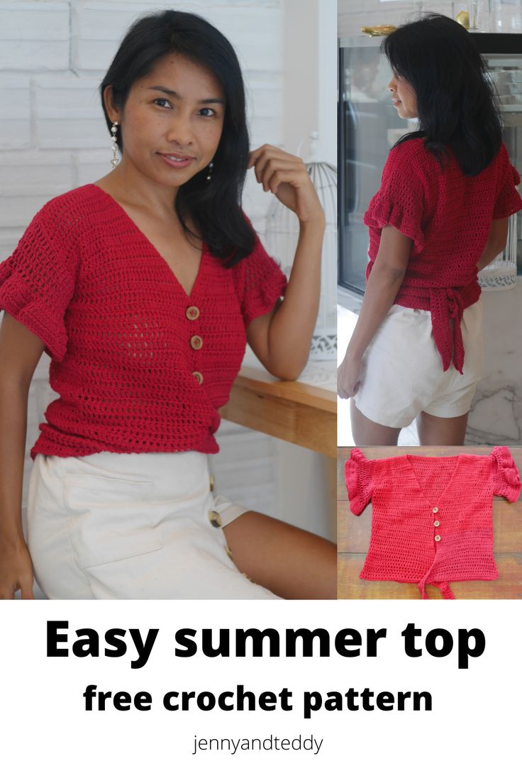 This cute and modern crochet twist me preety cross front top is very ...