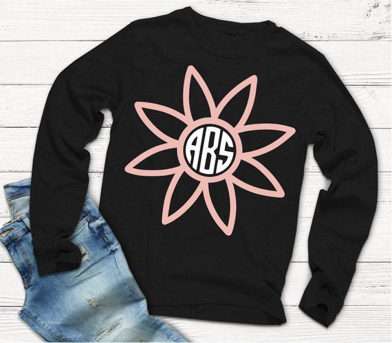 Download Flower Monogram Svg | Sunflower Shirt. DIY Monogram Shirt ...