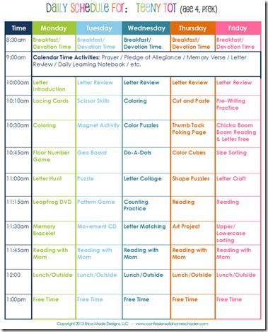 daily timetables