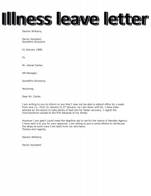 sick leave request sample