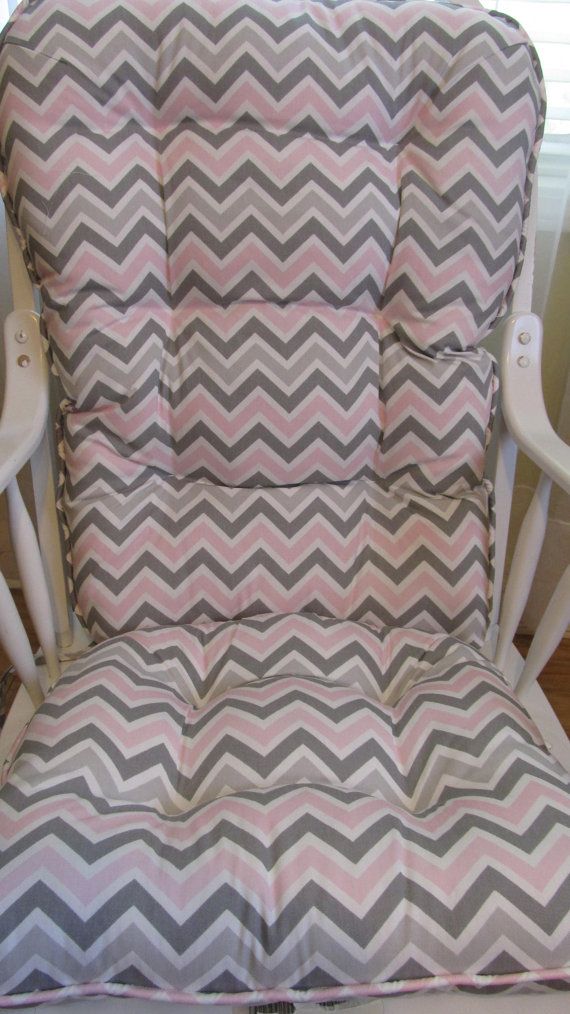 32 Best Etsy Images On Pinterest Recliners Rocking Chair Pads Glilder Or Rocking Chair Cushions Set In Grey Pink And White Chevron Pastel Baby Nursery Rockers Dutailier Replacement