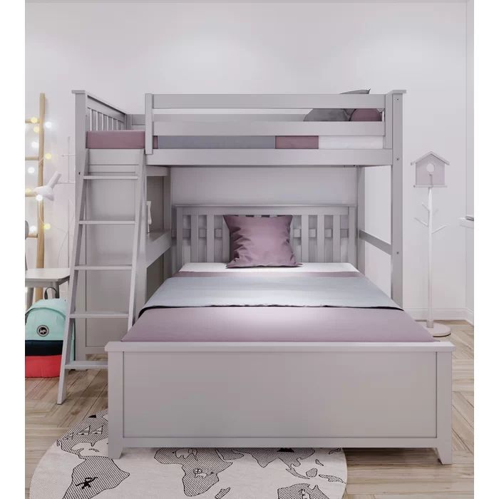 Aderito Twin Over Full Solid Wood L Shaped Bunk Beds With Built In Desk By Harriet Bee Bed For Girls Room Bunk Beds, L Shaped Bunk Beds With Storage And Desk