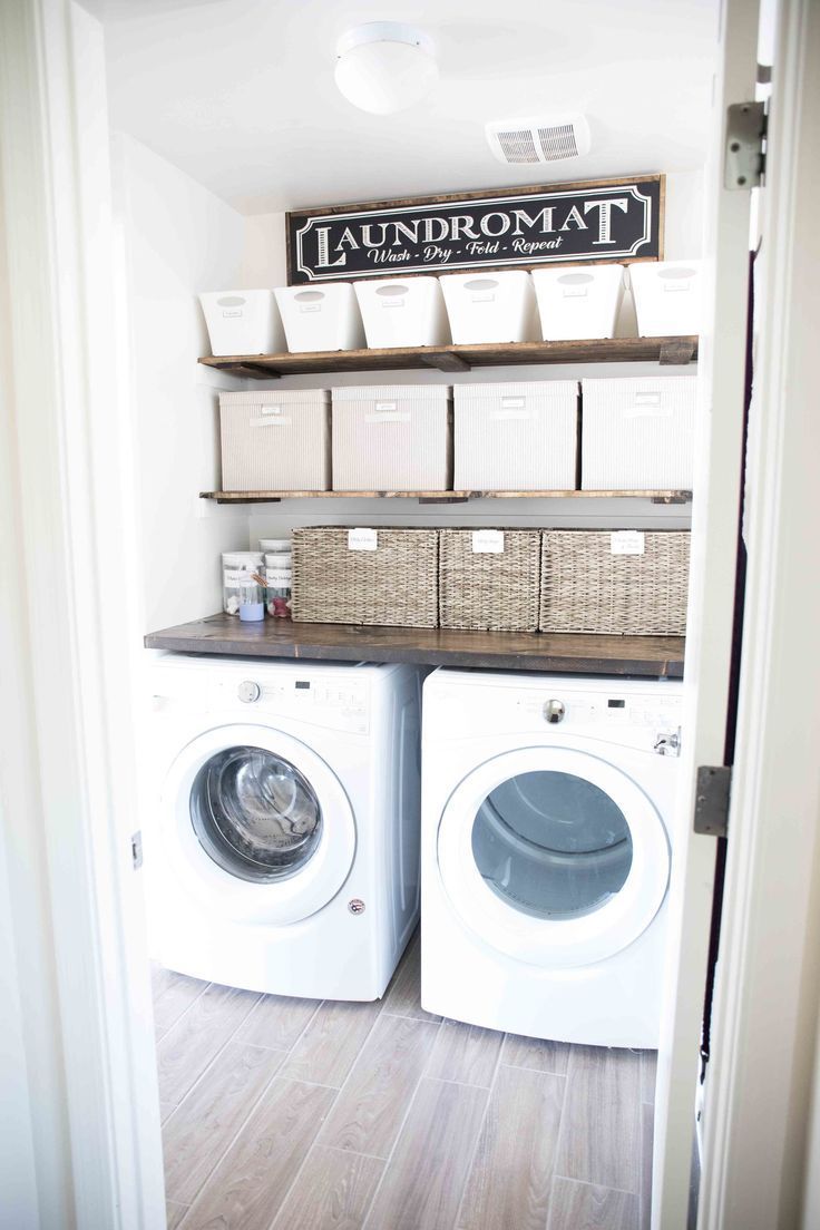 Farmhouse Inspired Laundry Room Makeove Laundry Room Organization For Small Spaces Sma Laundry Room Organization Storage Laundry Room Diy Laundry Room Storage
