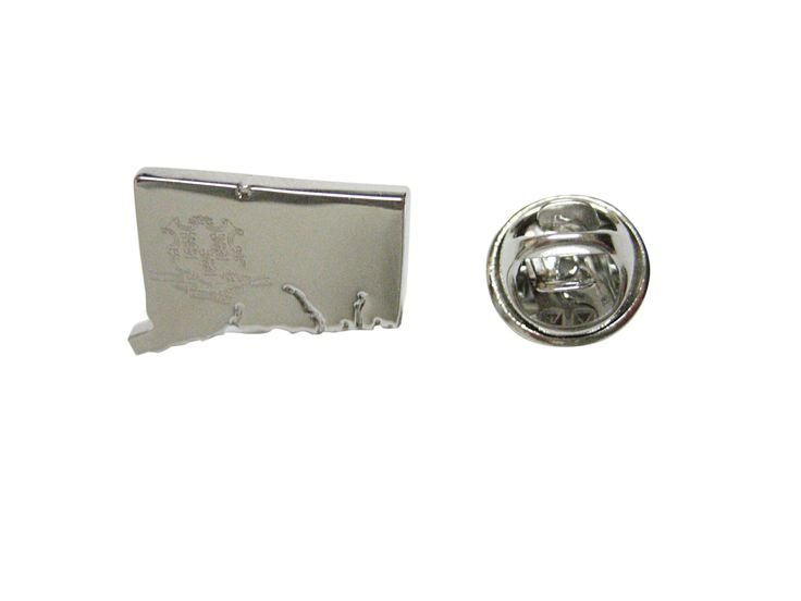 Silver Toned Etched Connecticut State Flag Cufflinks Silver Toned Etched Connecticut State Flag Cufflinks